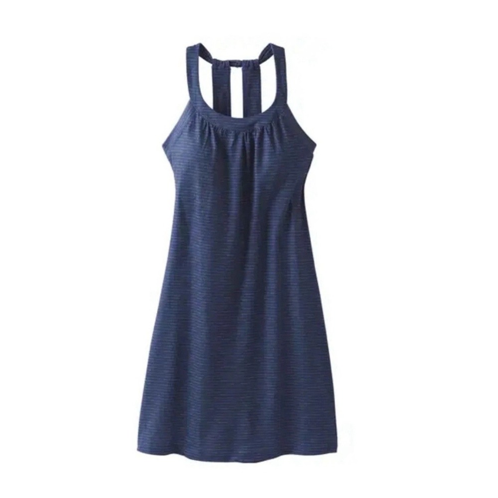 NWT Prana Cantine Athletic Dress Blue Anchor Sea Spray Size L Removable Bra Pads